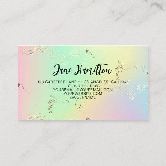 QR-Code Holografisch Abstrakt Visitenkarte (Rückseite)