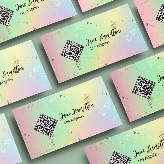 QR-Code Holografisch Abstrakt Visitenkarte