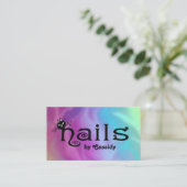 Qr Code holografisch Adorable schwarze Katze Spaß  Visitenkarte (Stehend Vorderseite)