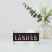 Qr Code holografische Schmetterlinge Lashes Visitenkarte (Stehend Vorderseite)