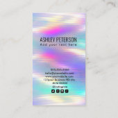 QR Code holografischer Regenbogen | Soziale Medien Visitenkarte (Rückseite)