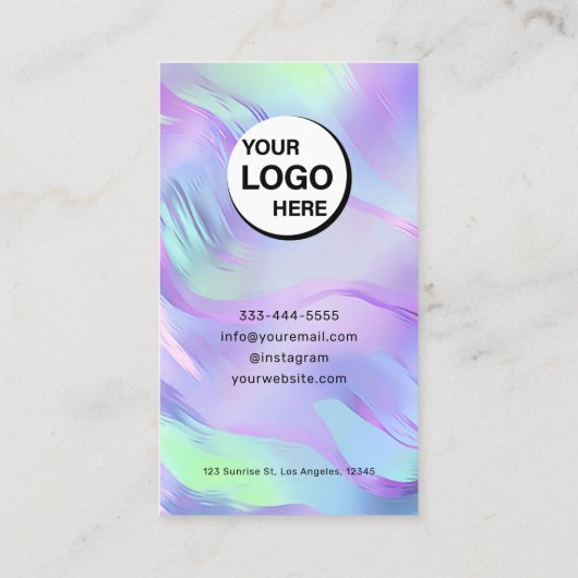 QR-Code Holografisches Monogramm Visitenkarte (Rückseite)