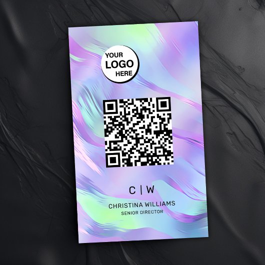 QR-Code Holografisches Monogramm Visitenkarte