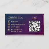 Qr Code Hologramm Modernes Minimalistisches Berufl Visitenkarte (Rückseite)