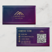Qr Code Hologramm Modernes Minimalistisches Berufl Visitenkarte (Vorne/Hinten)
