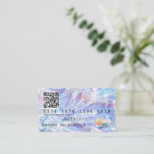 QR Code Holograph Modern Credit Card Style Visitenkarte (Stehend Vorderseite)