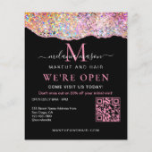QR Code Holographic Agate Glitzer Wir sind Open Bl Flyer (Hinten)
