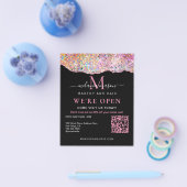 QR Code Holographic Agate Glitzer Wir sind Open Bl Flyer (Einzeln)
