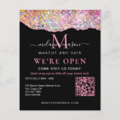 QR Code Holographic Agate Glitzer Wir sind Open Bl Flyer (Vorne)