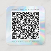 QR Code Holographic Company Logo Quadratische Visitenkarte (Vorderseite)
