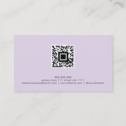 QR Code Holographic Glitzer Luxury Makeup Artist Visitenkarte (Rückseite)