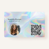QR Code Holographic Makeup Artist Staff Ausweis (Vorderseite)
