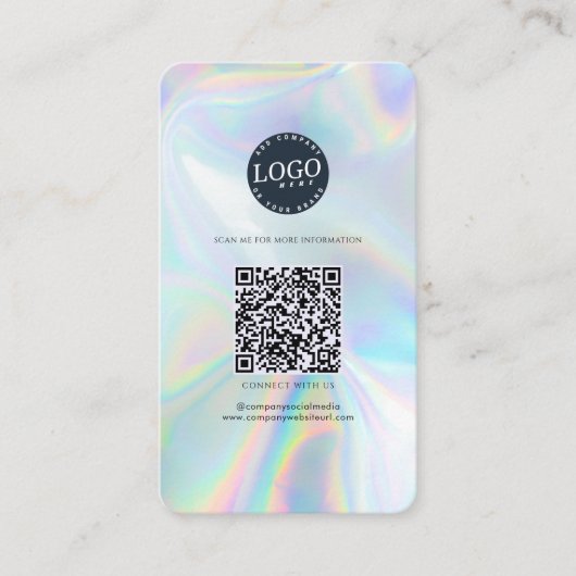 QR Code Holographic Social Media and Website Visitenkarte (Vorderseite)