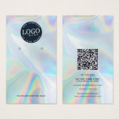 QR Code Holographic Socials Ohrringe Display Card (Vorne & Hinten)