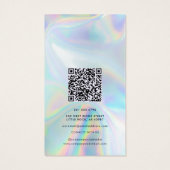 QR Code Holographic Socials Ohrringe Display Card (Rückseite)