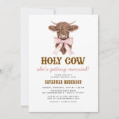 QR Code Holy Cow Western Cowgirl Brautparty Einladung (Vorderseite)