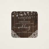 QR Code Holz Lights Hochzeit Einladung (Vorderseite)