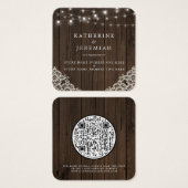 QR Code Holz Lights Lace Wedding Registry (Vorne & Hinten)