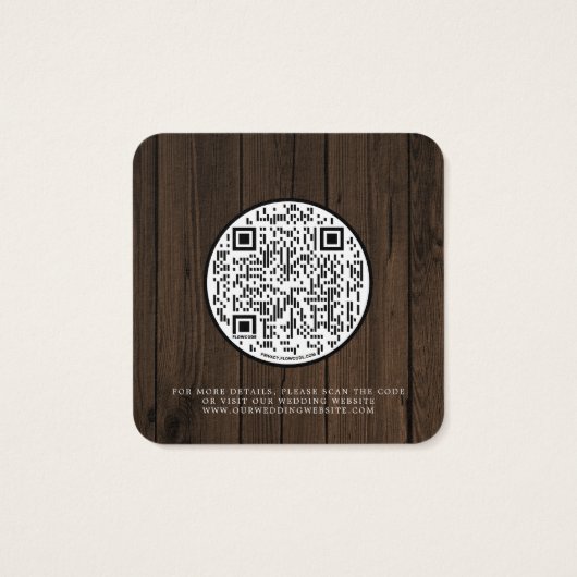QR Code Holz Lights Lace Wedding Registry (Rückseite)
