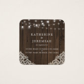 QR Code Holz Lights Lace Wedding Registry (Vorderseite)