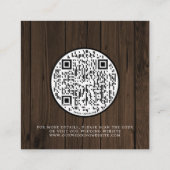 QR Code Holz Lights Lace Wedding Registry Begleitkarte (Rückseite)
