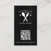QR Code Holz Texturierte Restaurant Logo Rustikal Visitenkarte (Vorderseite)