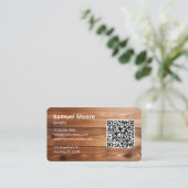 QR Code Holzbearbeitungsmaschine Visitenkarte (Stehend Vorderseite)