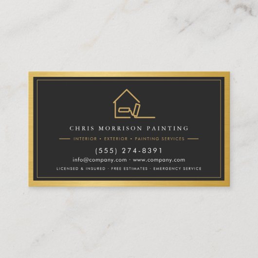 QR Code Home Painter Contractor Painting Service Visitenkarte (Vorderseite)