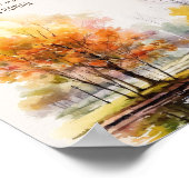 QR Code Honeymoon Fund Fall Lake Country Wedding Poster (Ecke)