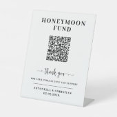 QR Code Honeymoon Fund Hochzeit Sockelschild (Vorderseite)