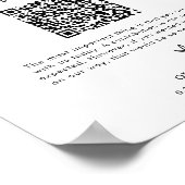 QR Code Honeymoon Fund Sign, Honeymoon Fund Sign Poster (Ecke)