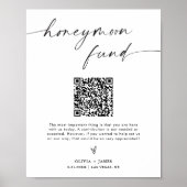 QR Code Honeymoon Fund Sign, Honeymoon Fund Sign Poster (Vorne)