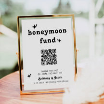 QR Code Honeymoon Fund Wedding Sign