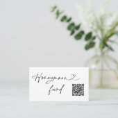 QR Code Honeymoon Request Wedding Enclosure Card Visitenkarte (Stehend Vorderseite)