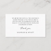 QR Code Honeymoon Request Wedding Enclosure Card Visitenkarte (Rückseite)