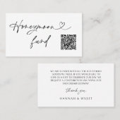 QR Code Honeymoon Request Wedding Enclosure Card Visitenkarte (Vorne/Hinten)