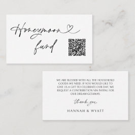 QR Code Honeymoon Request Wedding Enclosure Card Visitenkarte