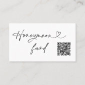 QR Code Honeymoon Request Wedding Enclosure Card Visitenkarte (Vorderseite)