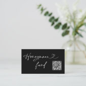 QR Code Honeymoon Request Wedding Enclosure Card Visitenkarte (Stehend Vorderseite)