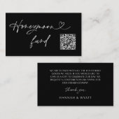 QR Code Honeymoon Request Wedding Enclosure Card Visitenkarte (Vorne/Hinten)