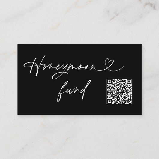 QR Code Honeymoon Request Wedding Enclosure Card Visitenkarte (Vorderseite)