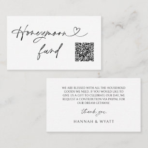 QR-Code-Honeymoon-Wunsch-Hochzeitseinschlusskarte Visitenkarte