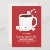 QR Code Hot Chocolate Virtual Christmas Party Einladung (Vorderseite)