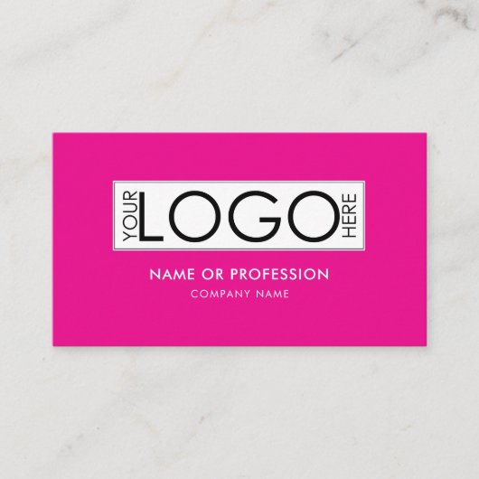 QR-Code Hot Pink Beaty Salon Modernes Business-Log Visitenkarte (Vorderseite)