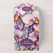 QR Code Hot Pink Fuchsia Wasserfarben Orchideen We All In One Einladung (Außenbereich)