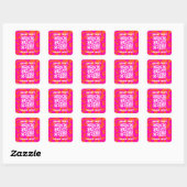 QR Code Hot Pink Orange Bright Modern Quadratischer Aufkleber (Blatt)