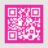 QR-Code (Hot Rosa und Weiß) Namensschild (Vorderseite)