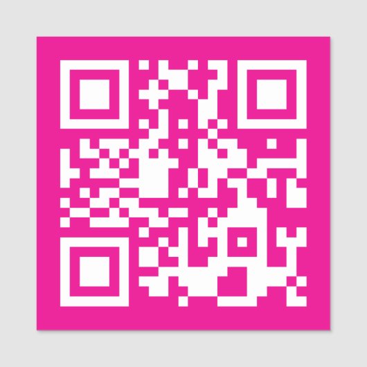 QR-Code (Hot Rosa und Weiß) Namensschild (Vorderseite)
