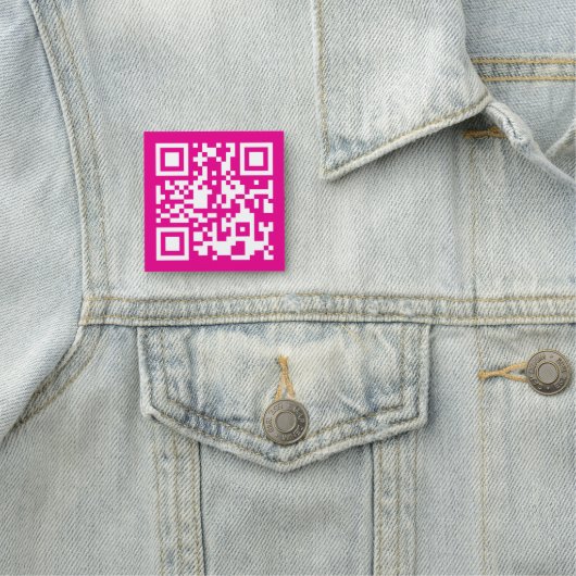 QR-Code (Hot Rosa und Weiß) Namensschild (Beispiel)