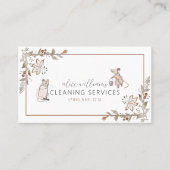 QR Code Housekeeping Beruflich Maid Floral Niedlic Visitenkarte (Vorderseite)